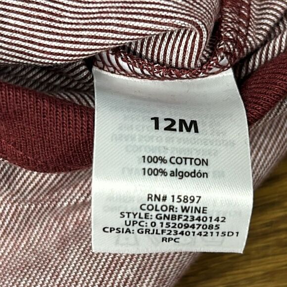 Garanimals Short Sleeve Color Bodysuit wine color 100 % cotton - Picture 4 of 4